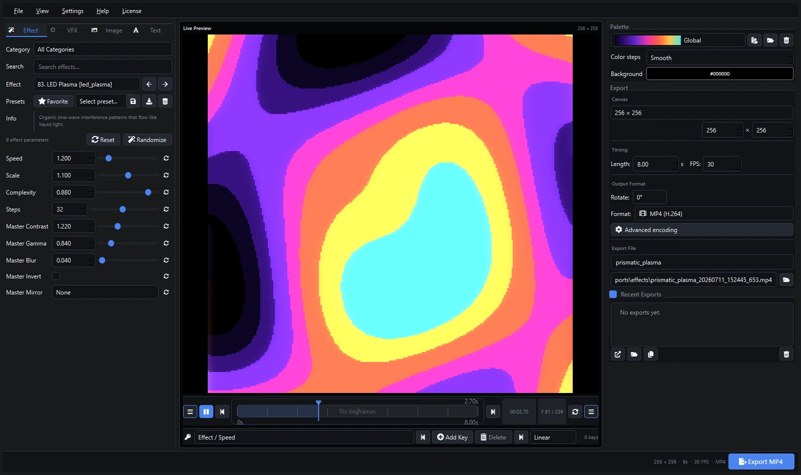 Interfaz de Pixel LED Animator 3 - Software Profesional de Animación