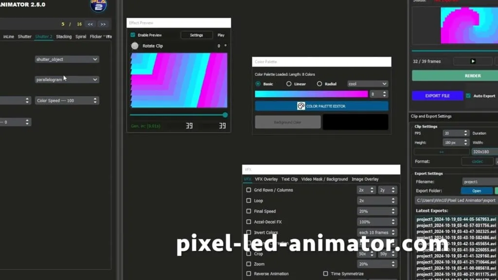 LED Effect Creation Tools and Timeline Interface