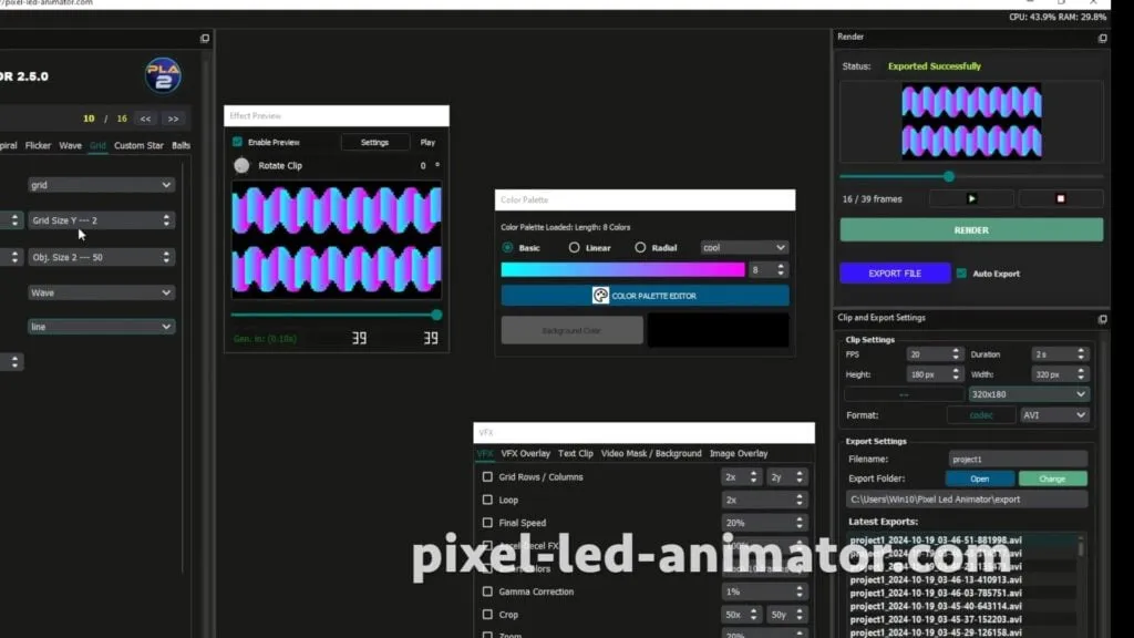 LED Pattern Library and Effect Presets